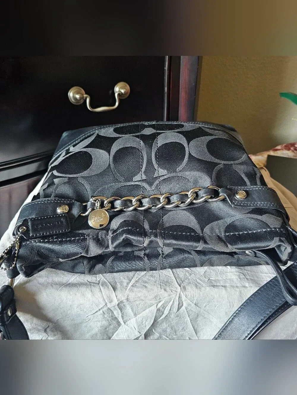 Coach Signature Optic Chain Duffle Style Bag